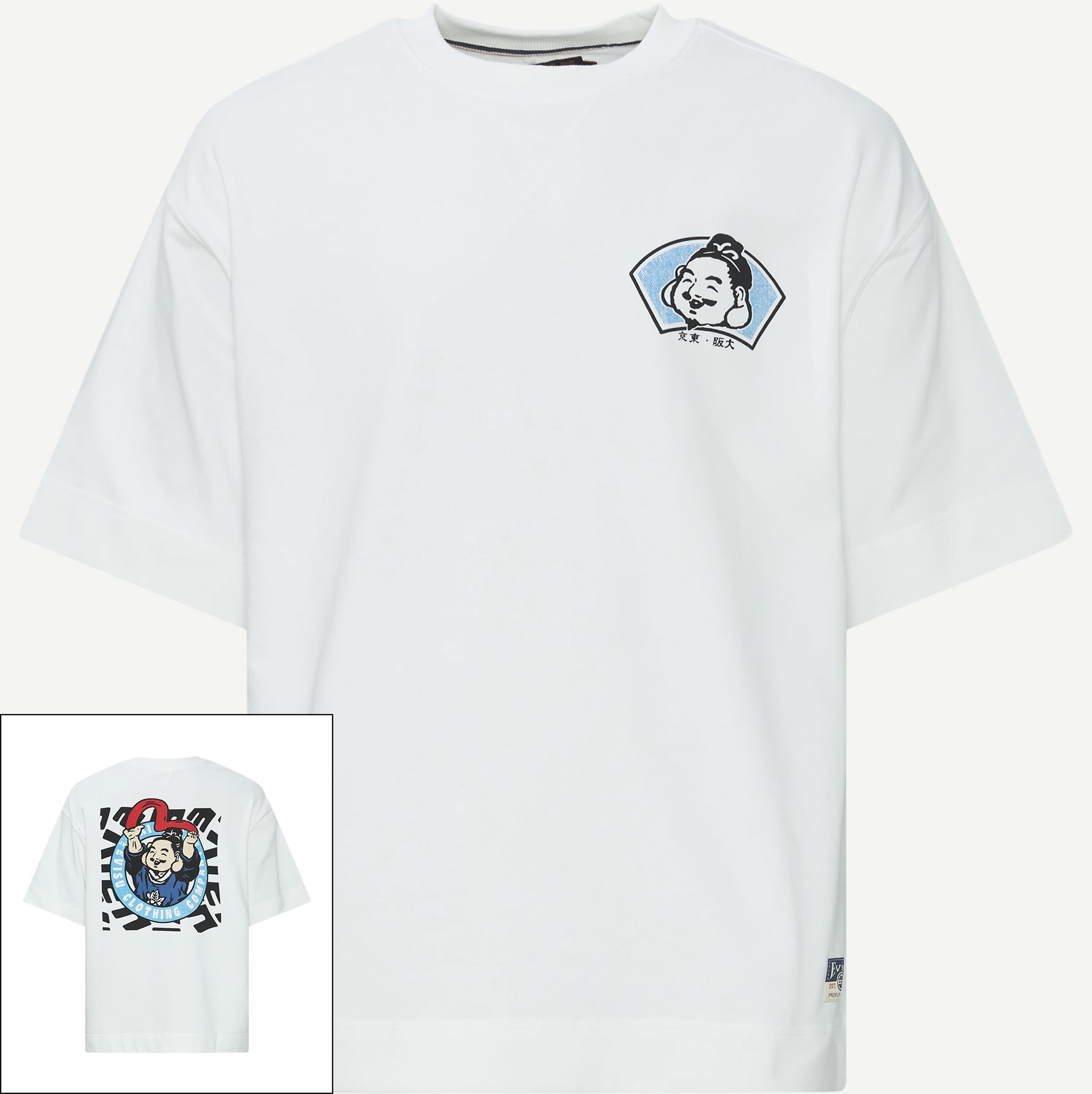 EVISU T-shirts SEAGULL PRINTED SS SWEAT 2ESHTM4WS1052 Hvid